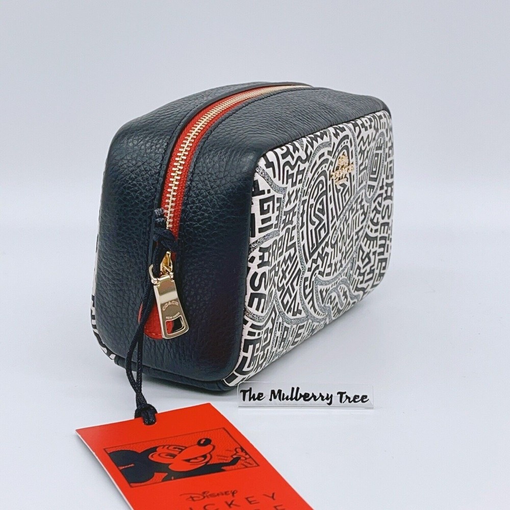 Coach Disney Mickey Mouse X Keith Haring Small Boxy Cosmetic Case C7436 NWT - Picture 3 of 10
